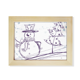 thumbnail image 1 of Muñeco de nieve de Navidad copo de nieve árbol sketch Escritorio de madera Arte Pintura 6x8 pulgadas marco de foto foto, 1 of 4