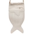 thumbnail image 7 of Hzzsbu Cute Fish Shape Crossbody Bag, Hollow Woven Leather Drawstring Shoulder Purse, 7 of 7