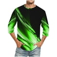 thumbnail image 1 of Blusas y camisas de manga larga con cuello redondo para hombre, blusa informal con cuello redondo y manga corta, blusa estampada de poliéster para hombre., 1 of 2
