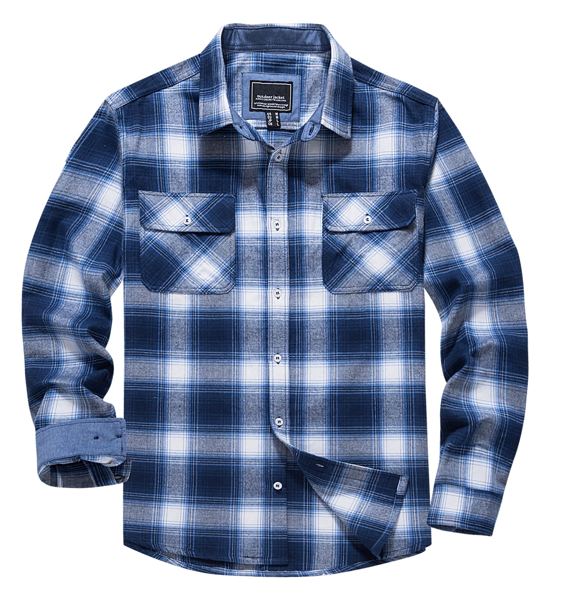 Long Sleeve Microfleece Plaid Shirt 