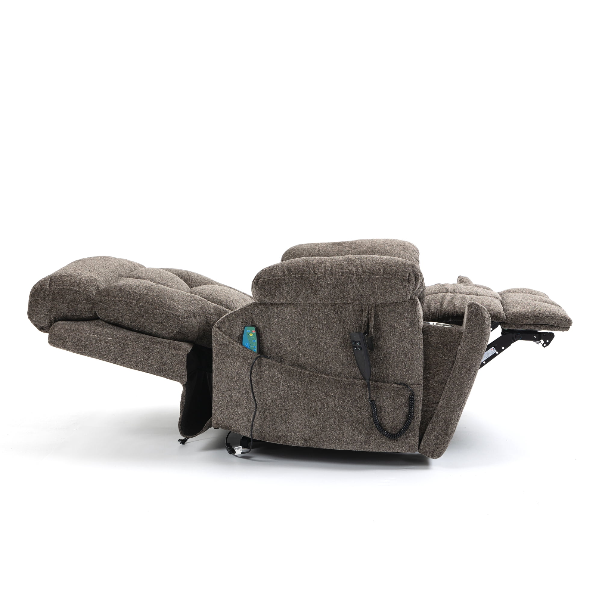 JUUXO Oversized Lift Recliner Chair Lay Flat 71" Length, 26-inch Extra Wide Seat Big Man Recliner, Large Power Lift Chair with Heated Massage & Hidden Cup Holder, 400 lbs