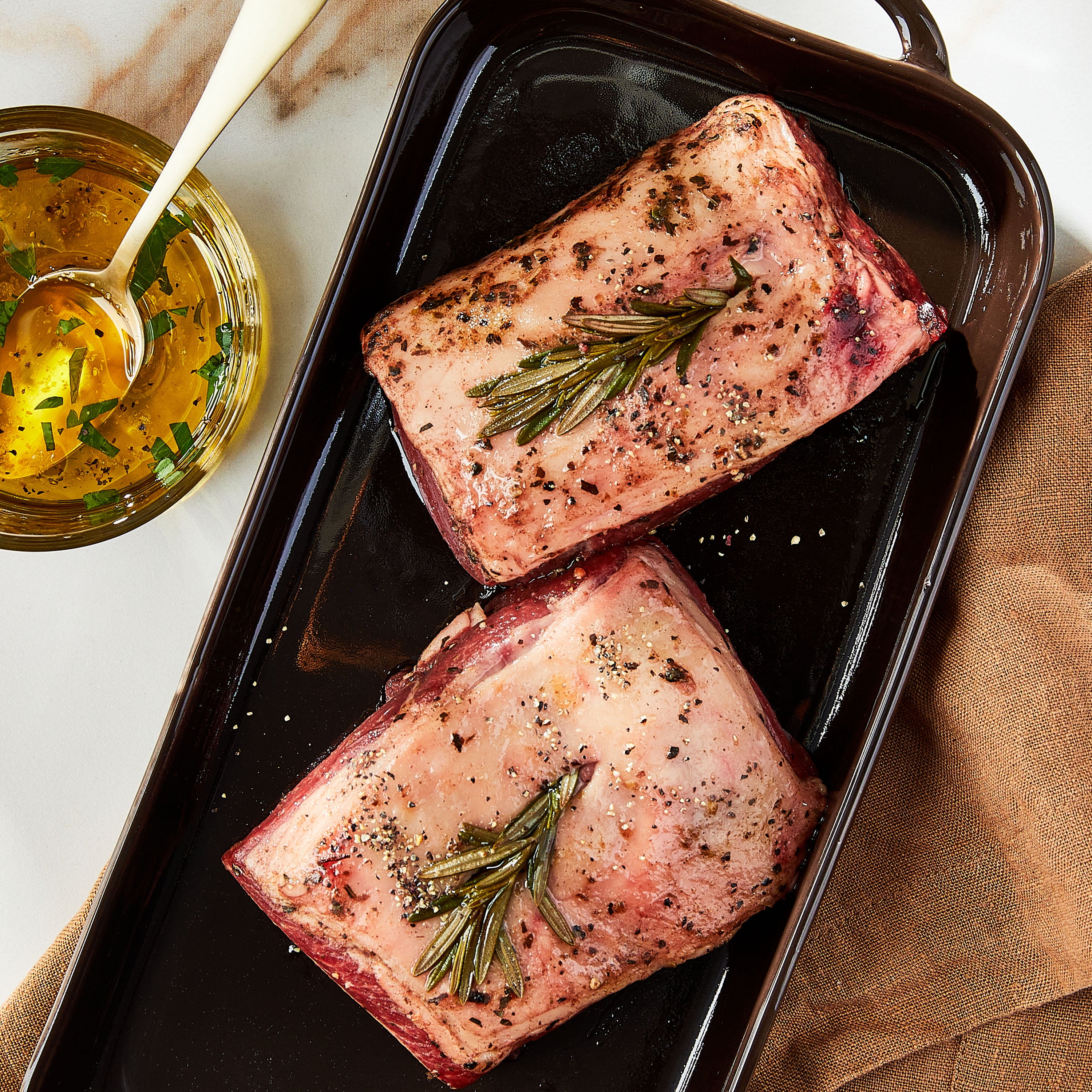Marketside Lamb Leg Steak, Seasoned, 0.6 - 1.9 lb (Fresh)