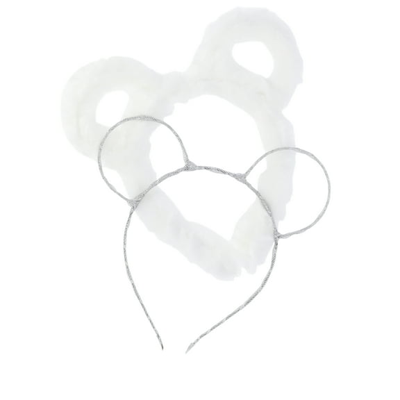 Wonder Nation Girls Dress Up Ear Headbands Set, 2-Piece, White/Silver