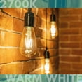 thumbnail image 4 of Luxrite LED Edison Bulb 75W Equivalent ST19 ST58 2700K Warm White 800 Lumens Dimmable 8W Damp Rated UL E26 6 Pack, 4 of 7
