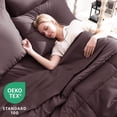thumbnail image 3 of 7-Piece Queen Dusty Blue Grayish Blue Stitch Quilted Comforter Set, All Season Bed in a Bag with Sheets & Pillowcases, 3 of 10