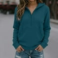 thumbnail image 2 of Luwomo Casual Womens Sweatshirts Cropped Half Zip Hoodie Long Sleeve Pullover Winter Lined Athletic Sweatshirt Comfortable Soft Streetwear Tops,Mint Green,L, 2 of 4