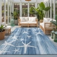 thumbnail image 2 of Area Rugs 3'x5', Blue Coastal Carpet Runner Indoor Outdoor Rugs Home Decor Aesthetic, Summer Ocean Waves Ombre Sea Starfish Non Slip Mats Washable Accent Rug for Living Room Bedroom, 2 of 8