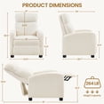 thumbnail image 4 of Yaheetech Upholstered Boucle Recliner Adjustable Reclining Chair w/ Pocket Spring, Ivory, 4 of 11
