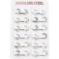 thumbnail image 3 of 304 Stainless Steel 304 Stainless Steel Hoop Earrings For Women Thick Ring Shaped Hoop Earrings Tarnish-Resistant Perfect for Sensitive Ears Stylish Comfortable Pin: 1mm, 3 of 3