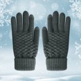 thumbnail image 2 of yuehao household tools warm outdoor winter knit gloves gloves velvet gloves women's gloves dark gray, 2 of 5