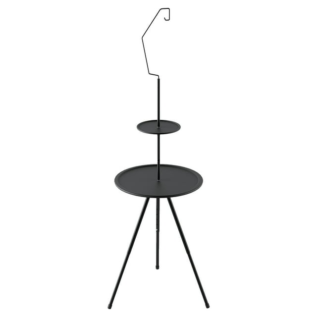 Birdeem Outdoor Folding Small Round Table Portable and Adjustable Camping Table Camping Equipment Picnic Double-Layer with Light Rack Coffee Table