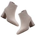 thumbnail image 5 of 1 par de botas de punta cuadrada, zapatos de tacón grueso, botas de tacón medio, botines de mujer, 5 of 5