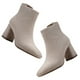 thumbnail image 4 of 1 par de botas de punta cuadrada, zapatos de tacón grueso, botas de tacón medio, botines de mujer, 4 of 5