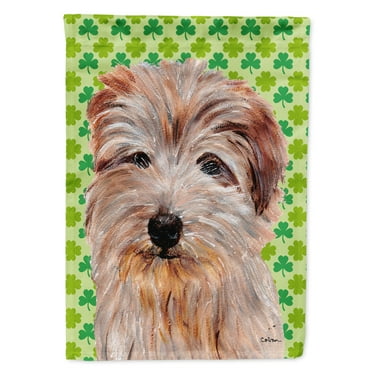 Norfolk Terrier Lucky Shamrock St. Patricks Day House Flag