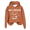 thumbnail image 1 of WEAIXIMIUNG Sweatshirts d'Automne pour Femmes Plus Décontracté Je Veux Dire Imprimé Vache Manches Longues Sweat à Capuche, 1 of 4