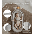 thumbnail image 4 of Wipe-Clean Baby Changing Pad, Waterproof Durable PU Pad, Soft & Non-Slip Safety Belt & Hanging Toys, Easy to Adjust & Removable Bar, Gray, 4 of 7