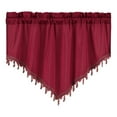 thumbnail image 1 of 51 X 24 Inch Red Beaded Curtain - Semi-Sheer Window Panel with Tassel Trim | Rod Pocket Design for Living Room, Bedroom & Cafe | Decorative Beaded Trim Curtain with Triangle Valance, 1 of 8