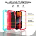 thumbnail image 2 of Allytech Compatible for iPhone 13 Mini 5.4"(2021) Case, 3-Layer PC & TPU Shockproof+ 1 PCS Tempered Glass Clear Screen Protector + 1 PCS Camera Protector + Ring Holder Stand Cover, Green + Rose, 2 of 6