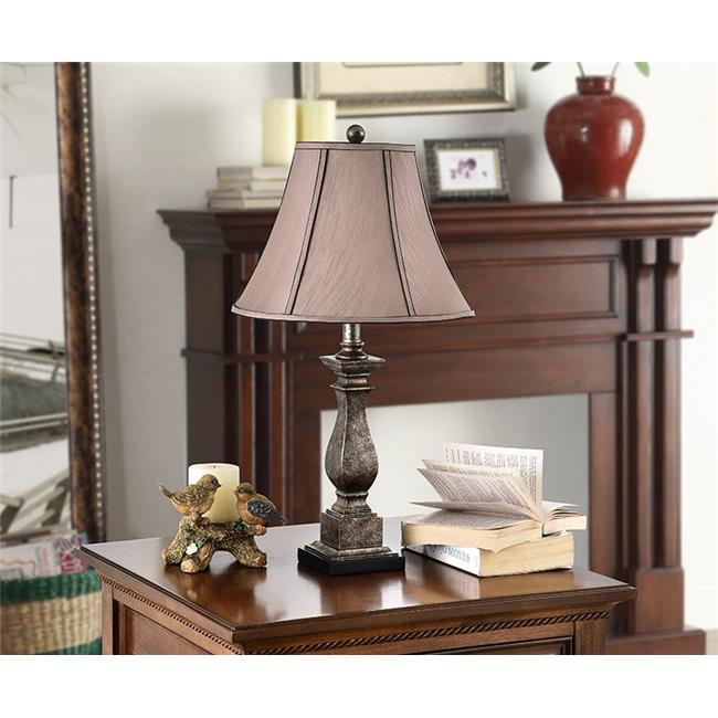 Kb L042 Table Lamps Antique Silver 44 Brown Set Of 2 Walmart Canada