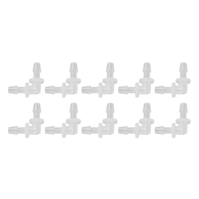 Lot de 10 raccords coudés à 90 degrés en plastique de 4,8 mm de diamètre, en forme de L