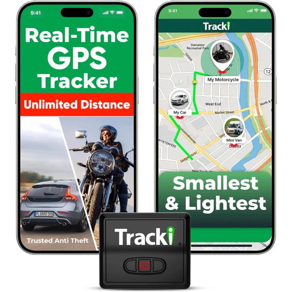 Tracki GPS Tracker for Vehicles, 4G LTE, Magnetic Mount, Real-Time Tracking, Subscription Required