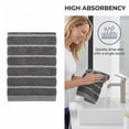 thumbnail image 4 of REGALWOVEN Pure Cotton Soft Hand Towels, Wavy Stripe Highly Absorbent Towels, 2 Pack Decorative Towel Set for Bathroom, Guest Room, Holiday Dark Grey 29" x 13", 4 of 7