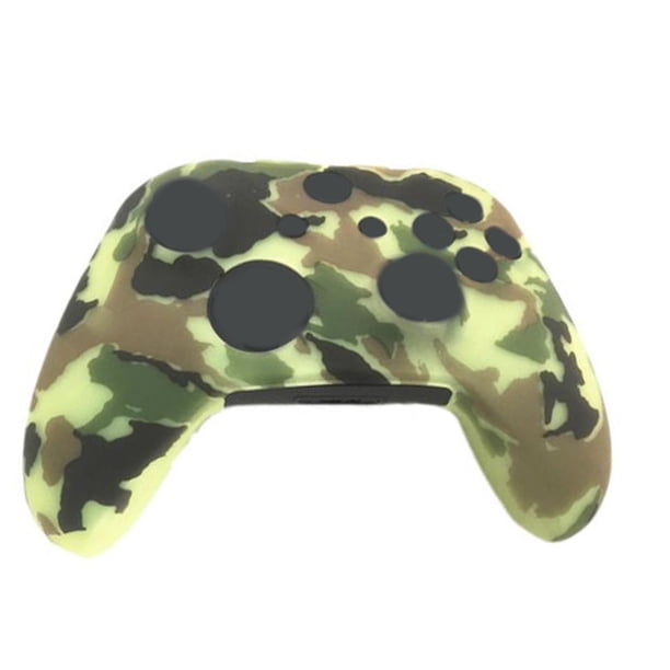 Reemplazo para XBox One X One S Controlador Protectores de silicona Estuche protector de piel Funda de camuflaje + 8pcs Grips Caps Set
