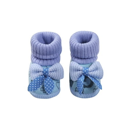 

LWXQWDS Baby Girl Boy Walking Winter Soft Sole Boots Non Slip Cotton Cute Bow Socks