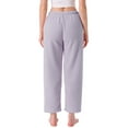 thumbnail image 3 of Pantalones de pijama para mujer INSPIRE CHIC, de felpa suave, con cinturilla elástica, ropa de casa cálida y esponjosa, pantalones largos de invierno con bolsillos, color morado M, 3 of 5