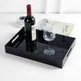 thumbnail image 5 of Black Acrylic Serving Tray with Handles, 16" x 12" Decorative Tray for Breakfast, Tea, Coffee, Food, Vanity, Countertop, 5 of 6