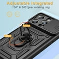 thumbnail image 2 of Elegant Choise Phone Case with Ring Stand and Slide Camera Lens for iPhone 16 Pro Max/16 Pro/16 Plus/16, Black, 2 of 15