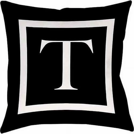 Thumbprintz Classic Block Monogram Decorative Pillow, Black
