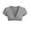 Gray, variant on Women's V Neck Twist Front Crop Top Casual Short Sleeve Top
