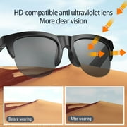 DEELLEEO Smart Glasses,Wireless Bluetooth,IPX7 Waterproof,Bone Conduction Sound (Music&Call) for All Smart Devices - Polarized Lens Sunglasses