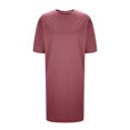 thumbnail image 5 of Busydd Womens Dress Round Neck 1/2 Sleeve Spring Summer Dresses Solid Color Loose Midi Dress Trendy Casual T-Shirt Sundress, 5 of 6