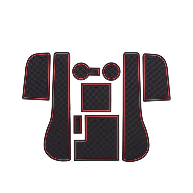 Speravity 9 piezas, reposabrazos para coche, ranura para puerta, alfombrilla de PVC, portavasos, posavasos, ranura para puerta de automóvil, Ventana automotriz