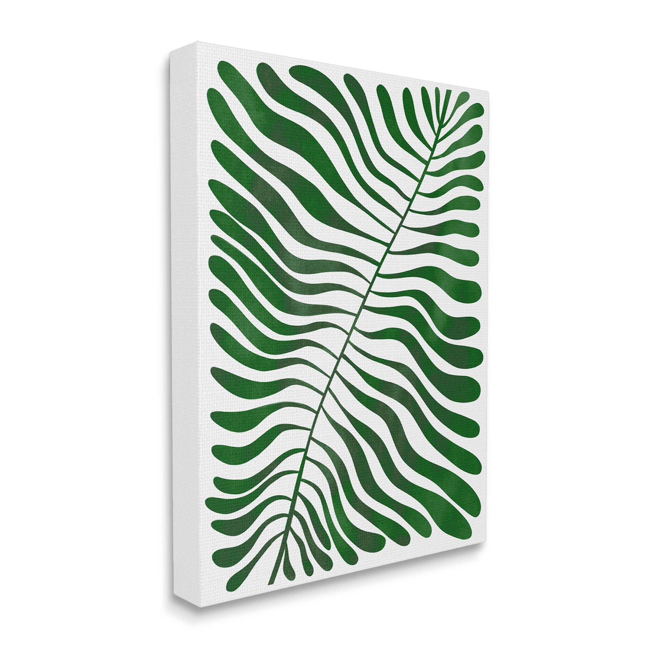 Abstract Fern Botanical Leaf Botanical & Floral Graphic Art Gallery Wrapped Canvas Print Wall Art