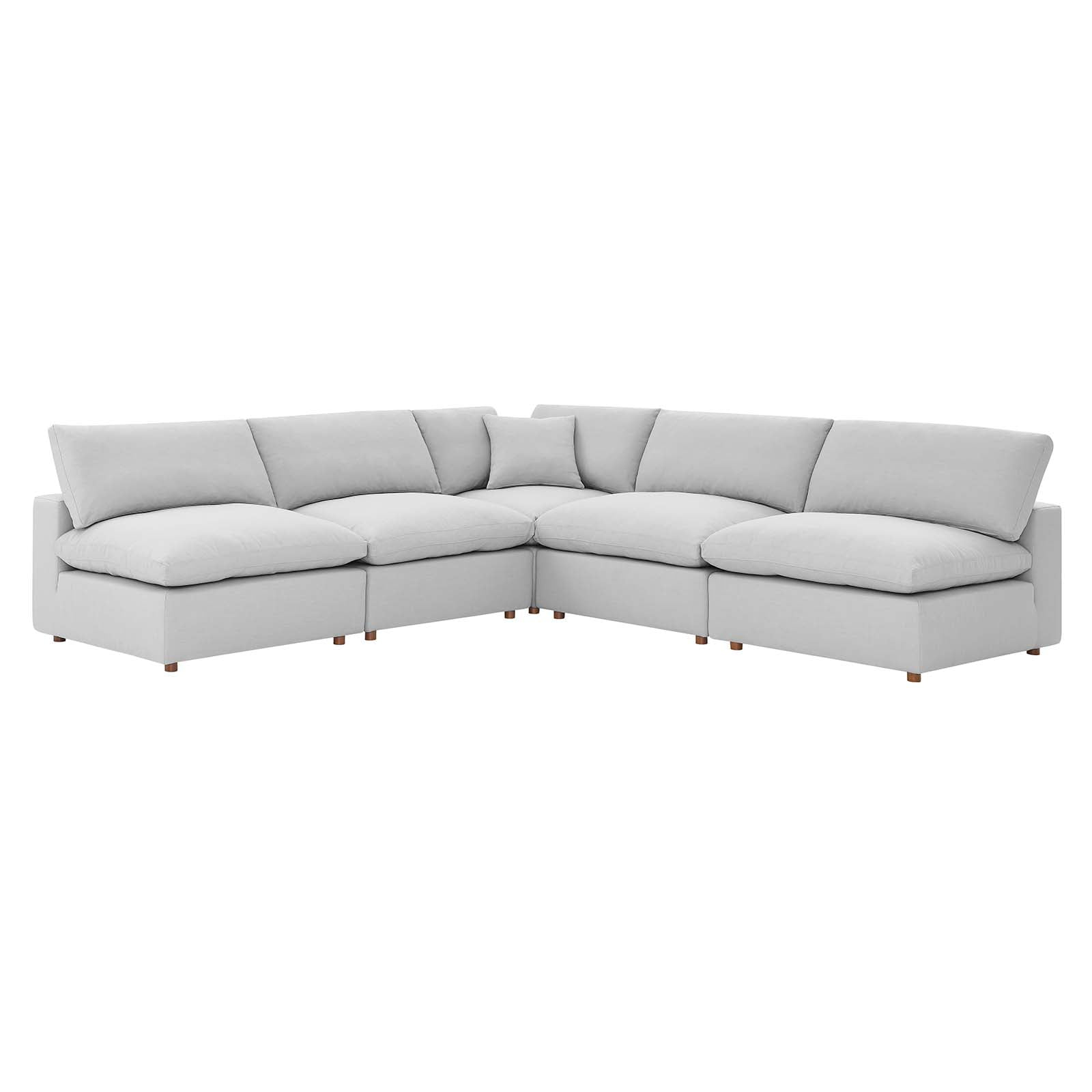 Modular Sectional Deep Sofa Set, Grey Gray, Fabric, Modern Contemporary
