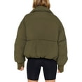 thumbnail image 7 of FOCUSNORM Women Cropped Puffer Jacket Cotton-Padded Stand Collar Long Sleeve Zip-Up Quilted Puffy Short Down Coats, 7 of 7