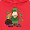 thumbnail image 3 of Garfield Rainbow Shamrocks - Men's Pullover Hooded Fleece Sweatshirt, 3 of 5