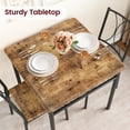 thumbnail image 3 of EastVita Dining Table & Chairs Kitchen Dining Room Set, Table and 2 Metal and Wood Chairs, Rustic Brown, 3 of 8