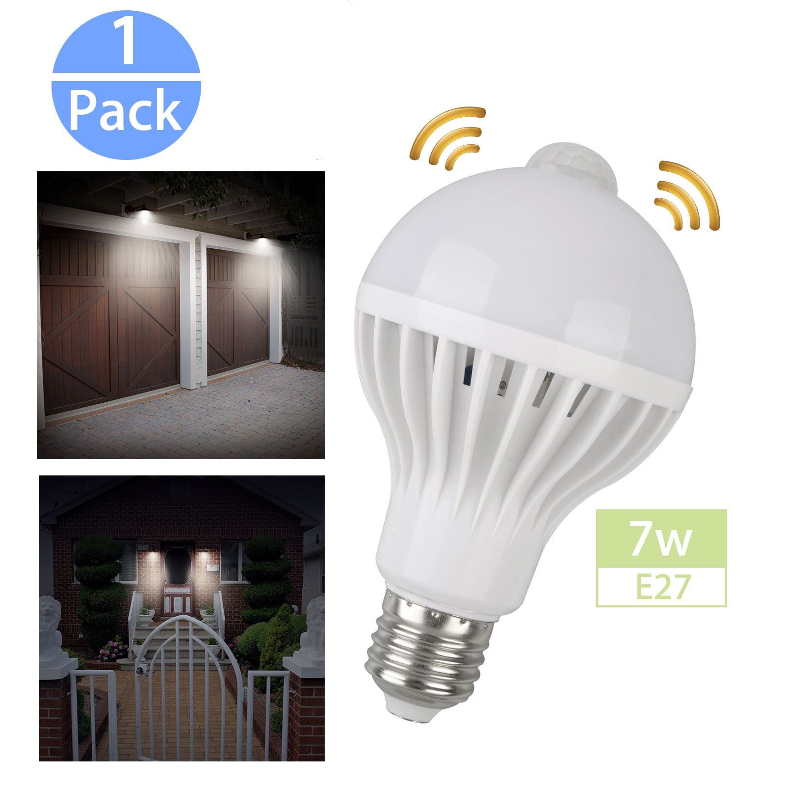 Whirlpool Levere Forstyrret Motion Sensor Light Bulbs Outdoor, Indoor Movement Activated LED Bulbs,7W  E26 Security Bulbs for Entrance Porch Stairs Garage Closet - Walmart.com