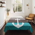 thumbnail image 4 of Coastal Anchor Large Tapestry for Bedroom Wall Hanging Tapestry, Turquoise Brown Country Wooden Grain Ceiling Backdrop Tapestries Poster Blanket Wall Decor for Teens Room Living Room Dorm 100" x 59", 4 of 8