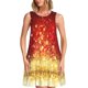thumbnail image 1 of Easygdp Red Gold Glitter para Vestido Transpirable de Mujer, Vestido Suelto de Manga Corta con Pliegues y Bolsillos para el Verano, 1 of 7