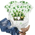 thumbnail image 6 of Aayomet Women St Patricks Day Round Neck Short Sleeve Shirt Irish Graphic Tops (Dark Green, S), 6 of 6