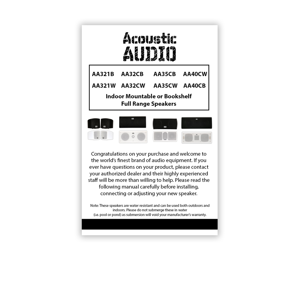 Acoustic Audio AA40CB Indoor 3 Way Speakers 2500 Watts Black Bookshelf 5 Speaker Set AA40CB-5S - image 5 of 5