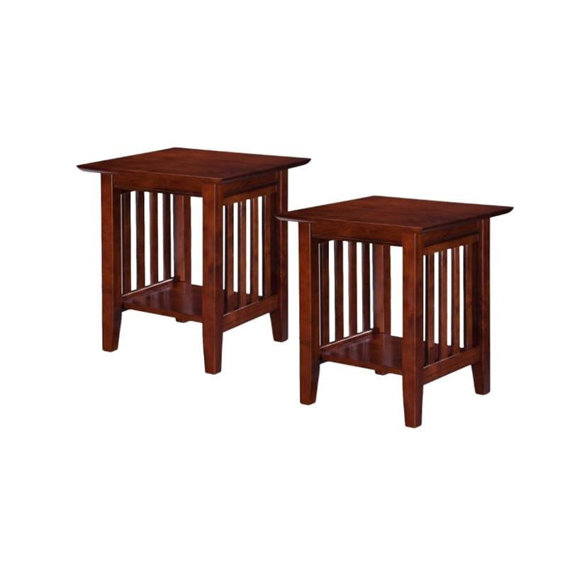 Set of 2 End Table in Walnut