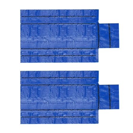 2 Pack 16' x 27' Flatbed Truck 15 Oz Superlight Steel Tarp with 4 FT Drop - Blue Heavy Duty Vinyl Waterproof Tarp for Trailers to Protect Cargo from Wind, Rain, Snow, and Sun
