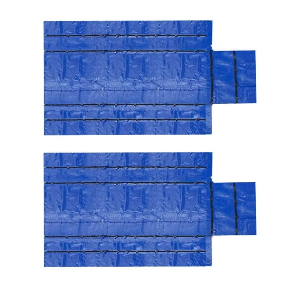 2 Pack 16' x 27' Flatbed Truck 15 Oz Superlight Steel Tarp with 4 FT Drop - Blue Heavy Duty Vinyl Waterproof Tarp for Trailers to Protect Cargo from Wind, Rain, Snow, and Sun