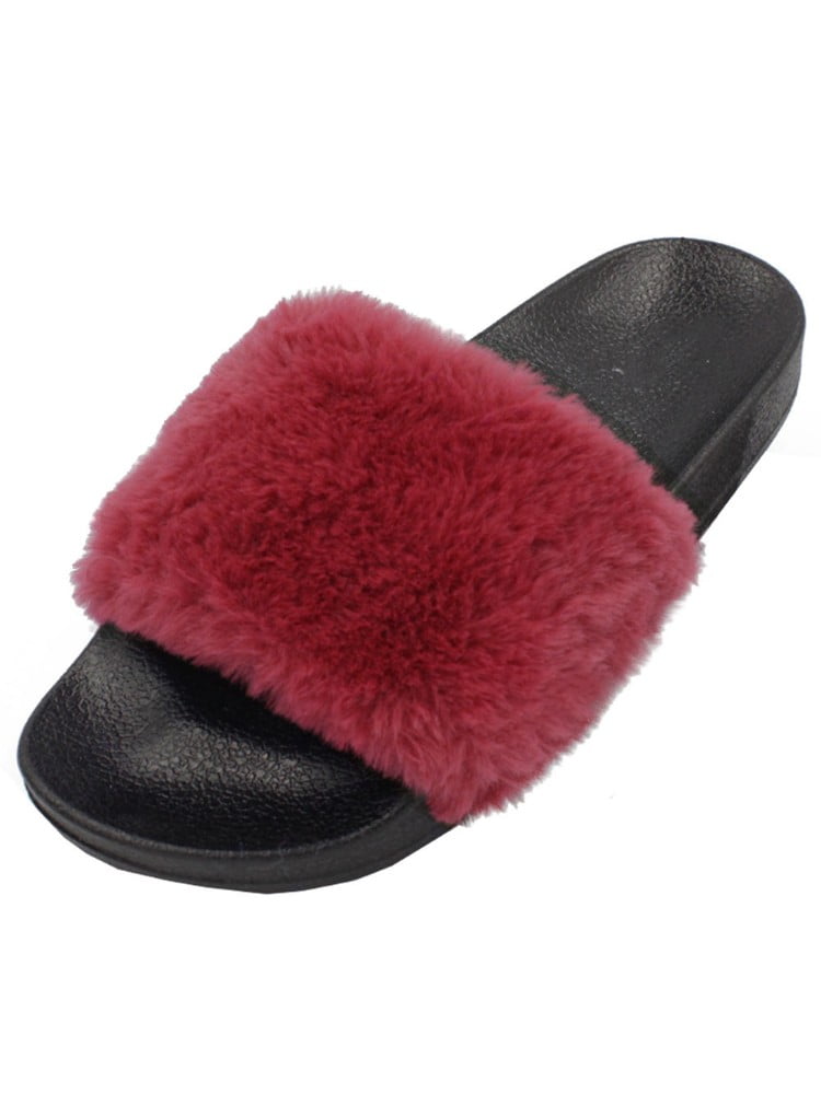 furry sandals walmart